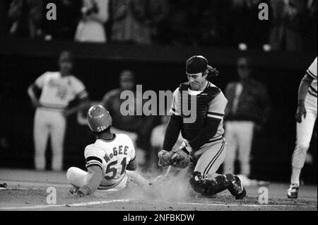 Milwaukee Brewers batter Ted Simmons follows through on his home