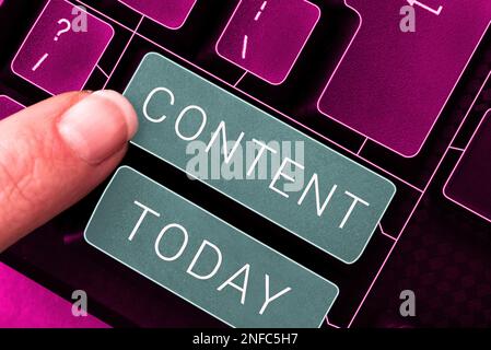 Conceptual caption Content, Conceptual photo Things included in something Marketing material State of happiness Stock Photo