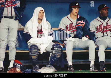 Atlanta Braves pitcher Steve Avery pitches in the first inning of the game  against the Florida Marlins at the Marlins spring training camp in Viera,  Fla., Tuesday, March 5, 1996. (AP Photo/Gary