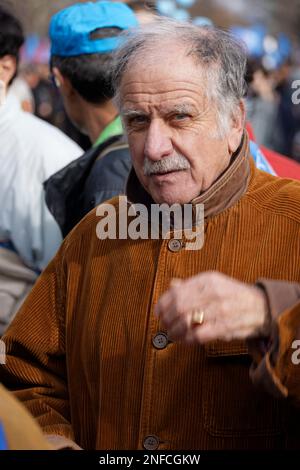 Paris, France. 16th Feb, 2023. Noël Mamère attends the demonstration against pension reform and the gradual arrival of retirement at 64 years old. Stock Photo