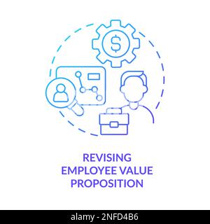 Revising employee value proposition blue gradient concept icon Stock Vector