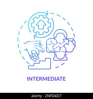 Intermediate blue gradient concept icon Stock Vector