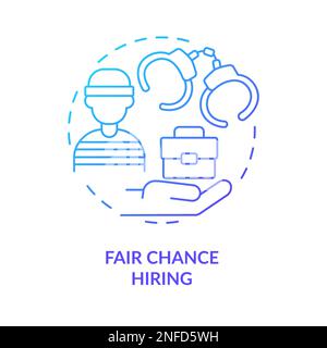 Fair chance hiring blue gradient concept icon Stock Vector