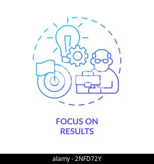 Focus on results blue gradient concept icon Stock Vector