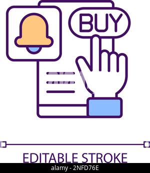 Notification about new online order RGB color icon Stock Vector