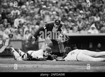 Milwaukee Brewers Paul Molitor, left, Jim Slaton, center, and Jim Gantner  embrace on the mound after their 9-5 win over the California Angels tied  the American League playoff series at two games