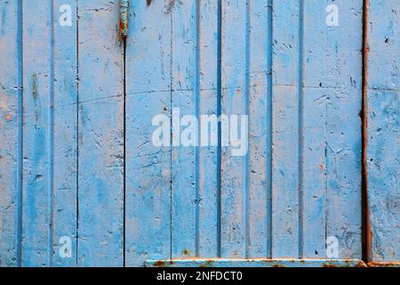 Grunge vintage wood background texture. Wooden planks blue background. Stock Photo