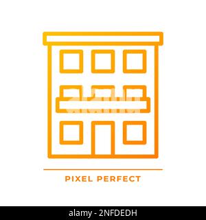 Condominium pixel perfect gradient linear vector icon Stock Vector