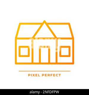 Cottage pixel perfect gradient linear vector icon Stock Vector