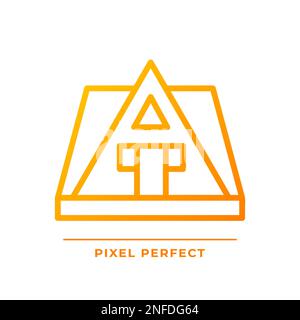 A-frame house pixel perfect gradient linear vector icon Stock Vector
