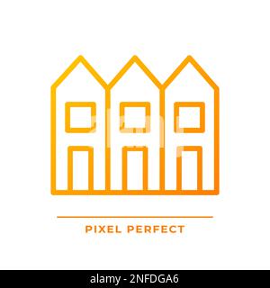 Townhouse pixel perfect gradient linear vector icon Stock Vector