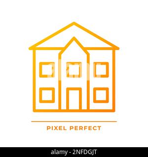 Detached house pixel perfect gradient linear vector icon Stock Vector