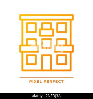 Apartment pixel perfect gradient linear vector icon Stock Vector