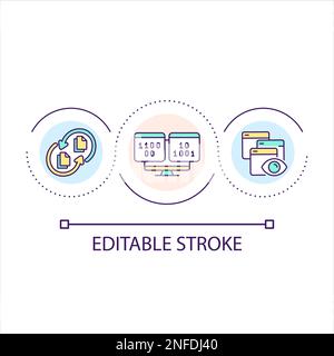 Code comparison process loop concept icon Stock Vector