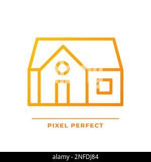 Single story house pixel perfect gradient linear vector icon Stock Vector