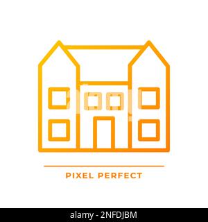 Mansion pixel perfect gradient linear vector icon Stock Vector