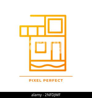 Villa pixel perfect gradient linear vector icon Stock Vector