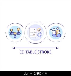 Strategy of corporate development loop concept icon Stock Vector