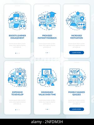 Benefits of gamification blue onboarding mobile app screen Stock Vector ...