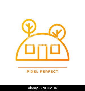 Underground house pixel perfect gradient linear vector icon Stock Vector
