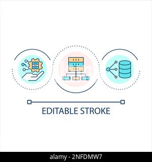 Digital data secure storage loop concept icon Stock Vector