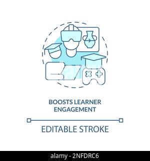 Boost learner engagement turquoise concept icon Stock Vector