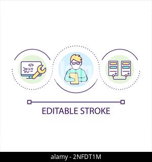 Checkout code to fix problems loop concept icon Stock Vector