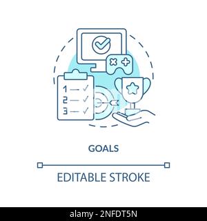 Goals turquoise concept icon Stock Vector