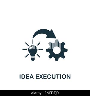 Idea execution icon. Monochrome simple sign from idea collection. Idea execution icon for logo, templates, web design and infographics. Stock Vector