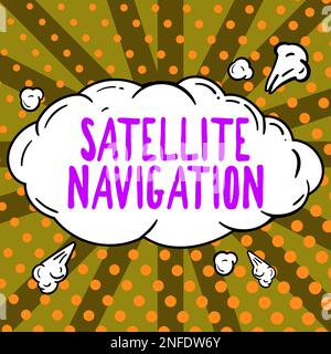 Writing displaying text Satellite Navigation, Word Written on system providing autonomous geo-spatial positioning Stock Photo