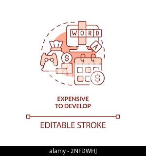 Expensive to develop terracotta concept icon Stock Vector