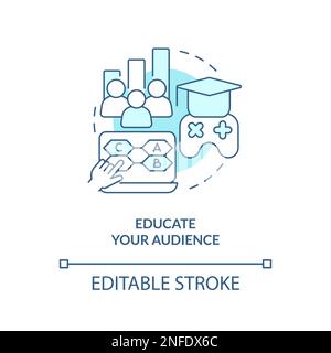 Educate your audience turquoise concept icon Stock Vector