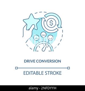 Drive conversion turquoise concept icon Stock Vector