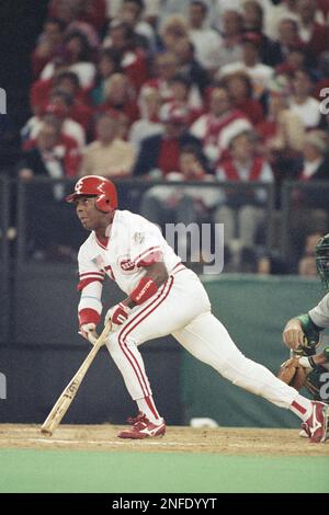 Billy Hatcher goes 4-for-4 in Game 2 of the 1990 World Series