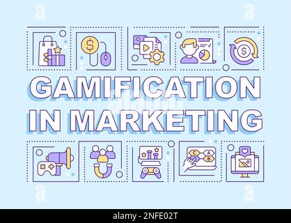 Gamification in marketing word concepts blue banner Stock Vector