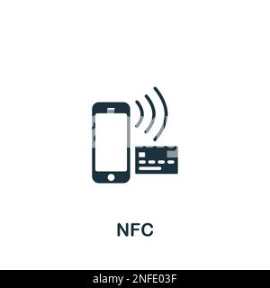 NFC icon. Monochrome simple sign from intellectual property collection. NFC icon for logo, templates, web design and infographics. Stock Vector