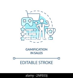 Gamification in sales turquoise concept icon Stock Vector
