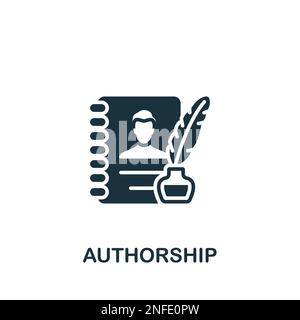 Authorship icon. Monochrome simple sign from intellectual property collection. Authorship icon for logo, templates, web design and infographics. Stock Vector