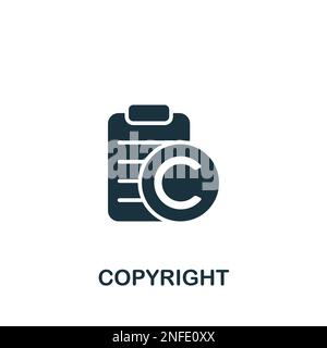 Copyright icon. Monochrome simple sign from intellectual property collection. Copyright icon for logo, templates, web design and infographics. Stock Vector