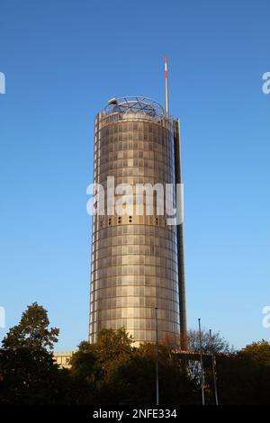 ESSEN, GERMANY - SEPTEMBER 20, 2020: RWE Tower in Essen, Germany. It is the headquarters of Innogy, part of RWE AG, a German multinational energy comp Stock Photo