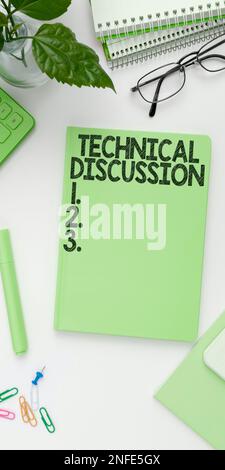 Text showing inspiration Technical Discussion, Business showcase conversation or debate about a specific technical issue Stock Photo