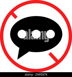 No Conversation Sign. Talking is strictly prohibited. Editable vector. Stock Vector