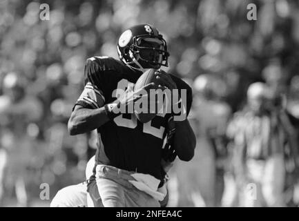 John Stallworth of the Pittsburgh Steelers hangs onto a pass as