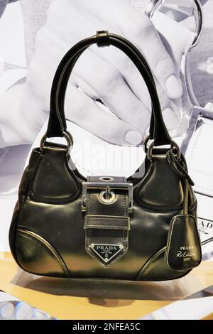 Milan, Italy - January 11, 2020: Leather woven Prada handbag on a mannequin  detail Stock Photo - Alamy