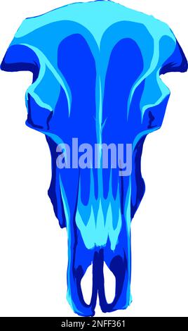 vector illustration of a bull skull wearing a crown with diamonds Stock Vector