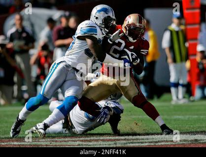 Detroit Lions wide receivers Roy Williams, left, and Calvin Johnson watch  during football training camp in Allen Park, Mich., Wednesday, Aug. 8,  2007. (AP Photo/Paul Sancya Stock Photo - Alamy