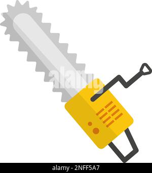 Flat design chainsaw icon. Power tool. Editable vector. Stock Vector