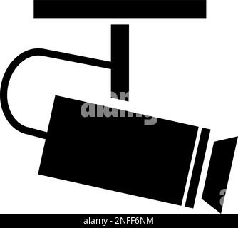 CCTV silhouette icon. Monitoring. Editable vector. Stock Vector