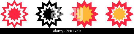 Explosion effect icon set. Impact and bombing. Editable vector. Stock Vector