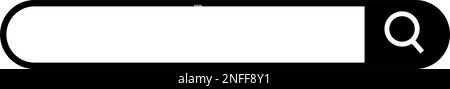 Black rounded corner search bar. Search box. Editable vector. Stock Vector